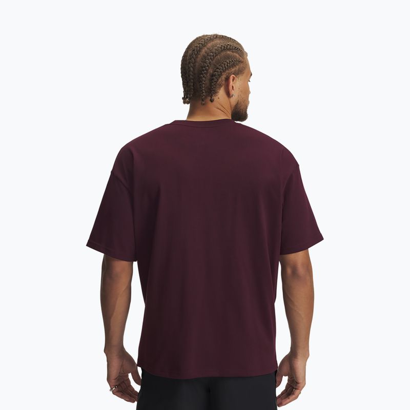 Футболка чоловіча Under Armour Logo Heayweight dark maroon/white 2