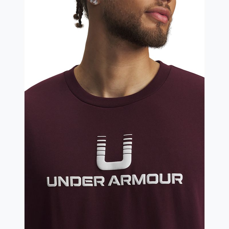 Футболка чоловіча Under Armour Logo Heayweight dark maroon/white 3