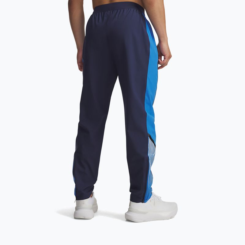 Штани для бігу чоловічі Under Armour Velociti Storm washed navy/blue atlantis/reflective 3