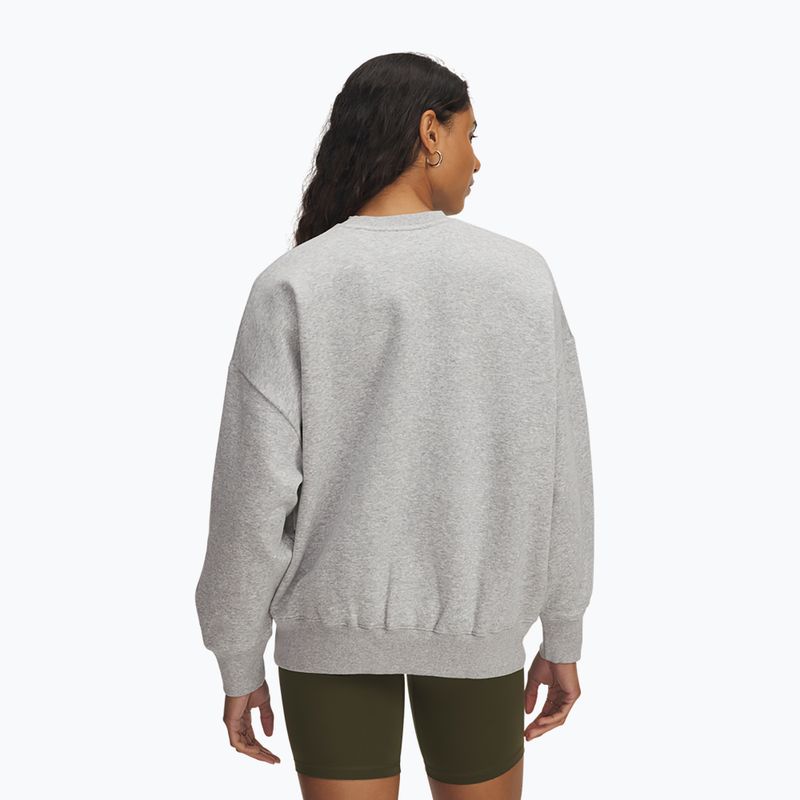 Кофта жіноча Under Armour Rival Fleece Varsity Crew halo gray light heather/expedition green 2