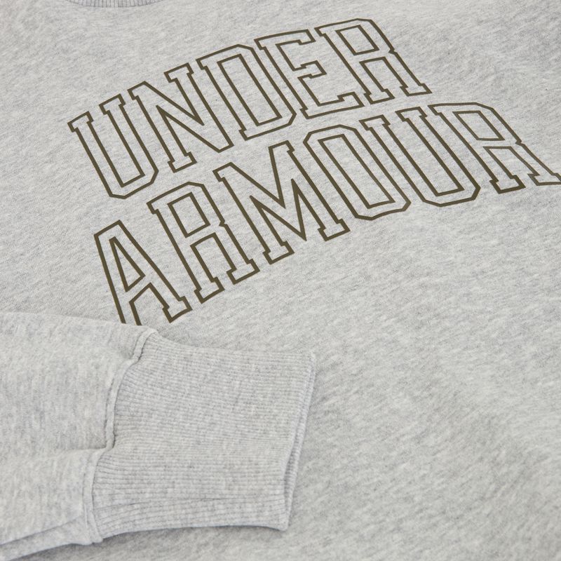 Кофта жіноча Under Armour Rival Fleece Varsity Crew halo gray light heather/expedition green 5