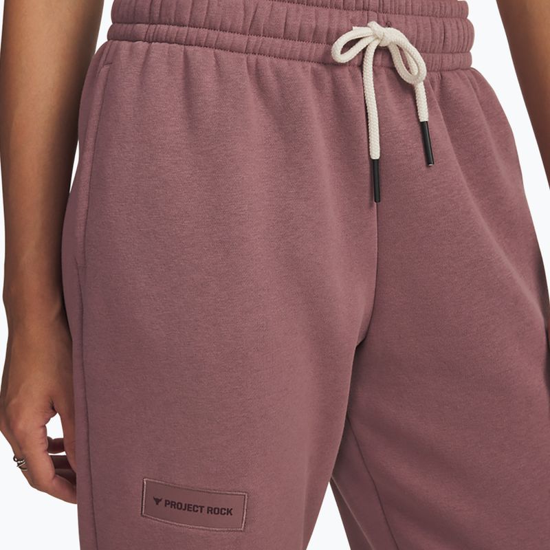 Штани для тренувань жіночі Under Armour Project Rock Icon maroon mist/black 3