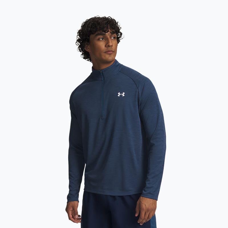 Лонгслів чоловічий Under Armour Tech Textured 1/2 Zip wham blue/white