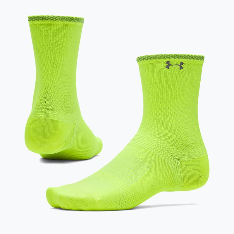 Шкарпетки Under Armour Velociti Lite Crew high vis yellow/high vis yellow/white 3