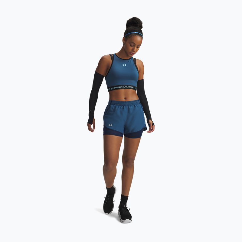 Шорти для бігу жіночі Under Armour Fly By 2IN1 wham blue/hyper green/white 2