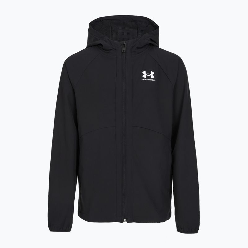 Дитяча спортивна куртка Under Armour Vibe Woven Windbreaker Jacket чорний/білий