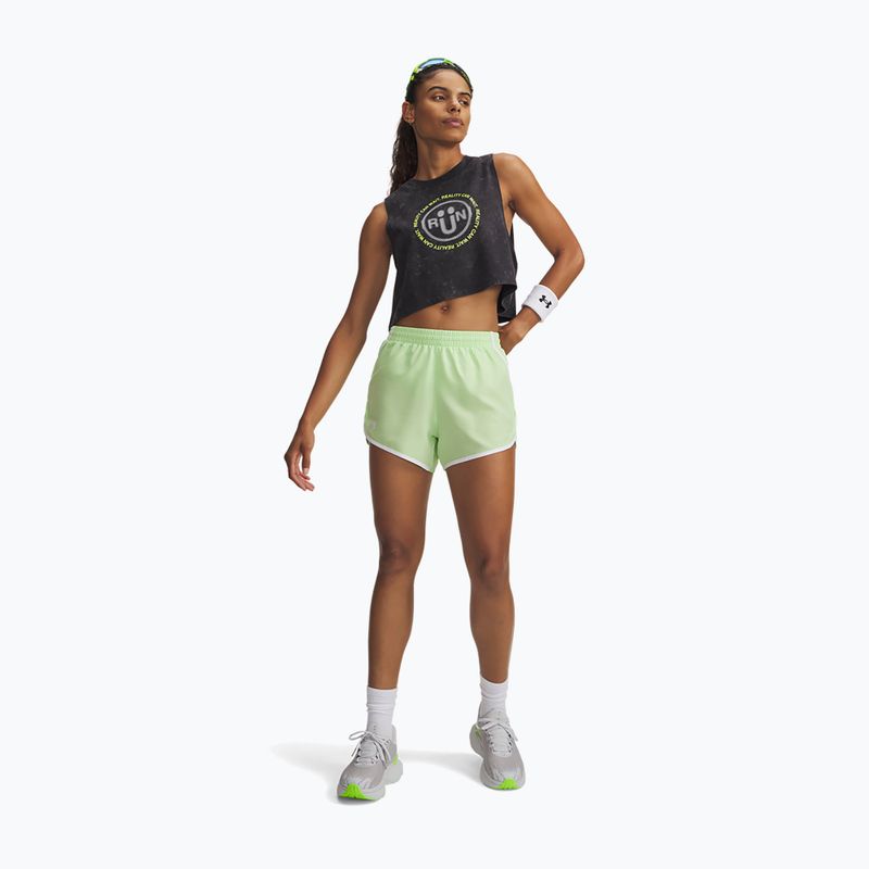 Шорти для бігу жіночі Under Armour Fly By 3" lumos lime/white 2