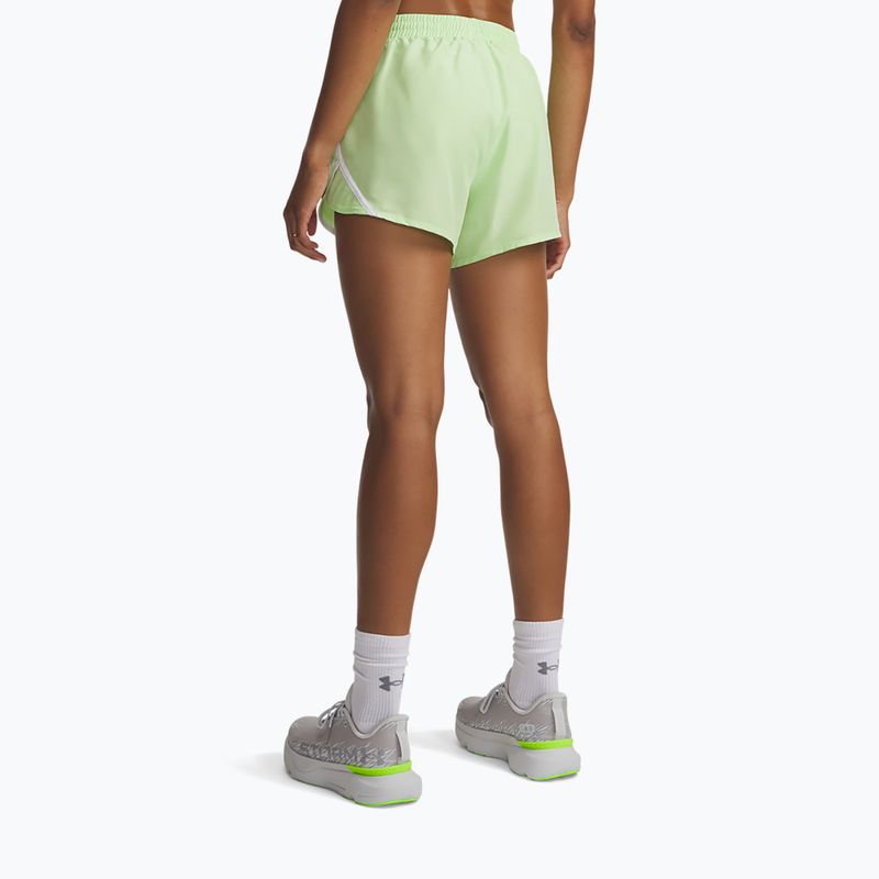 Шорти для бігу жіночі Under Armour Fly By 3" lumos lime/white 3