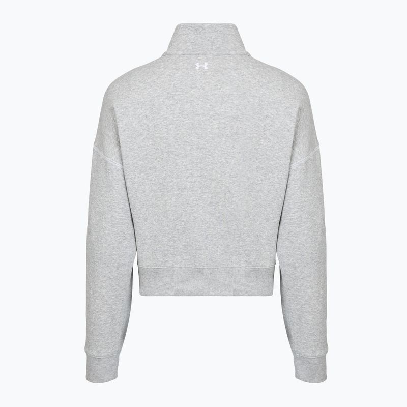Кофта жіноча Under Armour Rival Fleece Script HZ mod gray light heather/white 2
