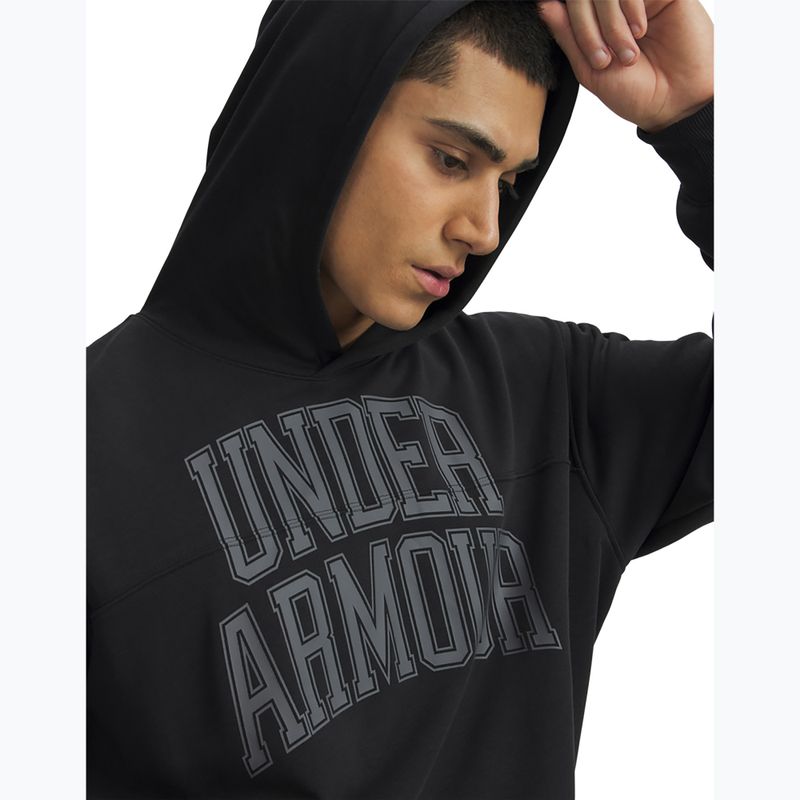 Кофта чоловіча Under Armour Rival LW Graphic Hoodie black/black 3