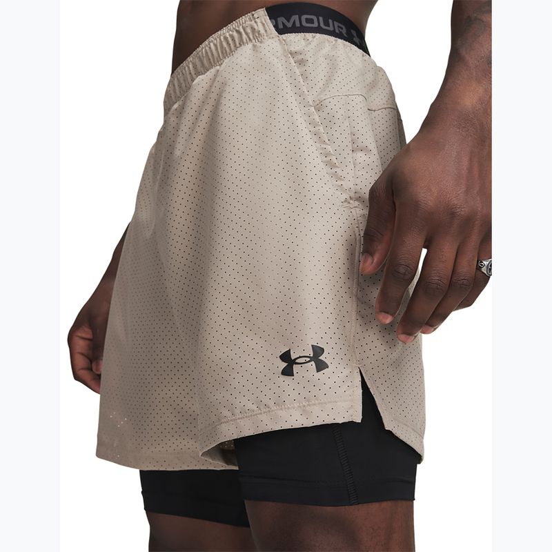 Шорти для тренувань чоловічі Under Armour Vanish Woven 2.0 2IN1 Shorts timberwolf taupe/black 4
