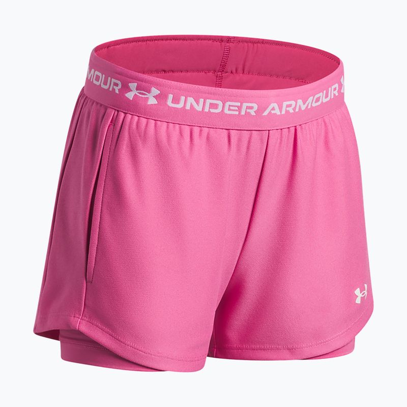 Шорти для тренувань дитячі Under Armour UA Tech Play Up 2IN1 Shorts pink frenzy/white 3
