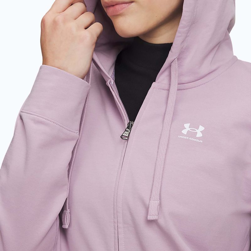 Кофта жіноча Under Armour Sport Terry FZ mauve pink/white 3