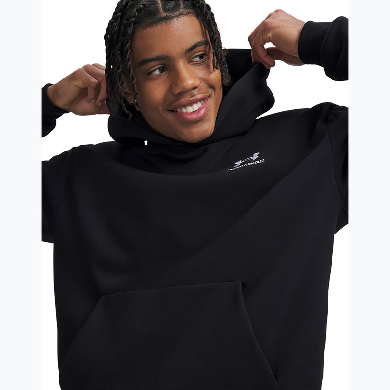 Кофта чоловіча Under Armour Icon Fleece Taped Hoodie ultimate black/white 3