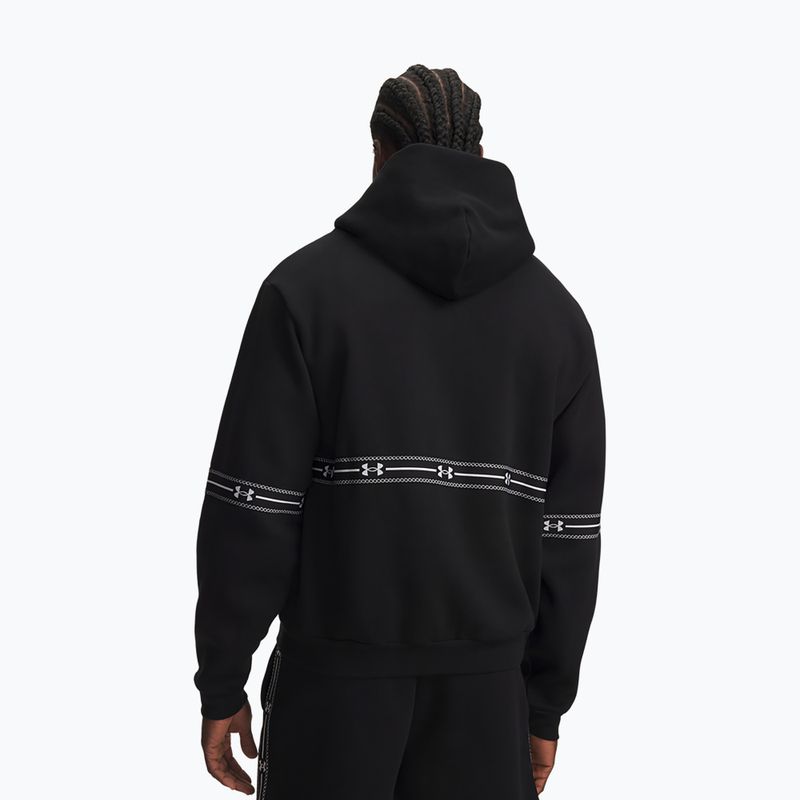Кофта чоловіча Under Armour Icon Fleece Taped Full Zip ultimate black/white 2