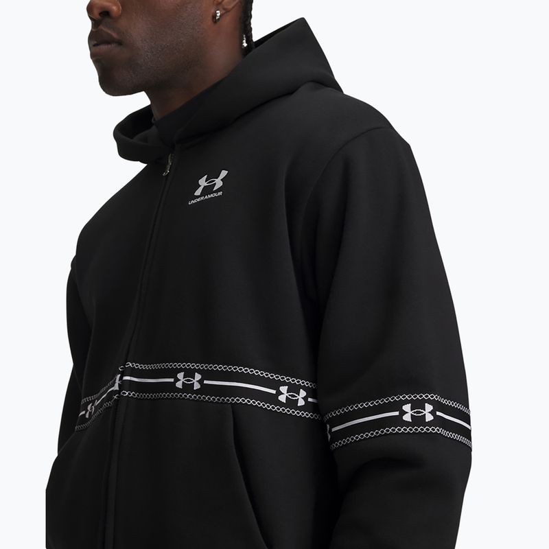 Кофта чоловіча Under Armour Icon Fleece Taped Full Zip ultimate black/white 3