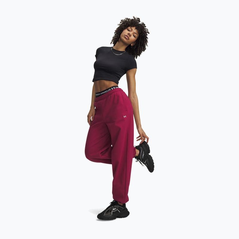 Штани жіночі Under Armour Icon Fleece Gym Pant claret/white 2