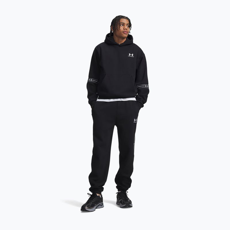 Штани чоловічі Under Armour Icon Fleece Taped Jogger ultimate black/white 2