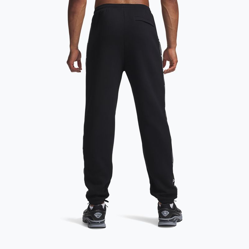 Штани чоловічі Under Armour Icon Fleece Taped Jogger ultimate black/white 3