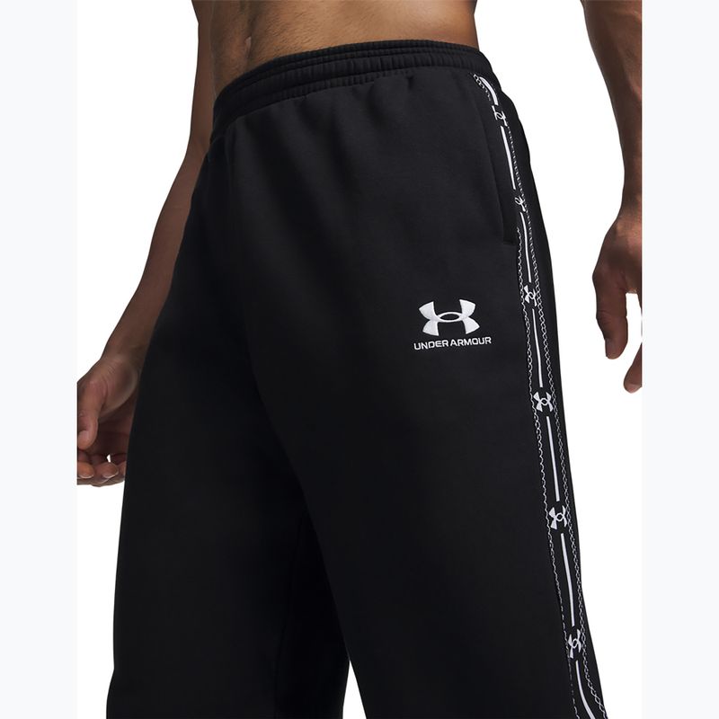 Штани чоловічі Under Armour Icon Fleece Taped Jogger ultimate black/white 4