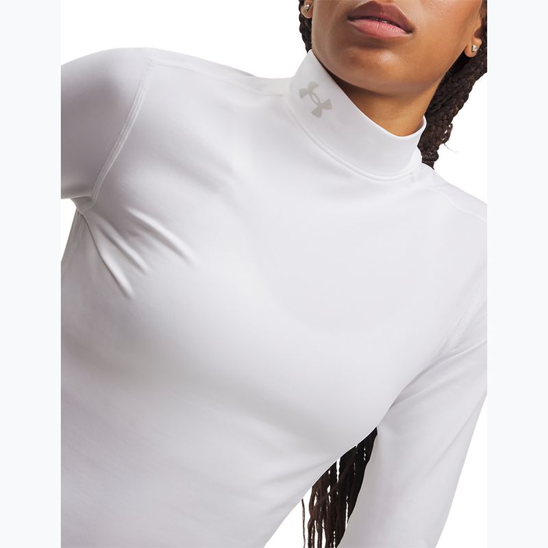 Лонгслів для тренувань жіночий Under Armour ColdGear Mock LS white/halo gray 3