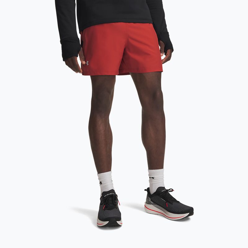 Шорти для бігу чоловічі Under Armour Launch 5" Shorts heritage red/black/reflective