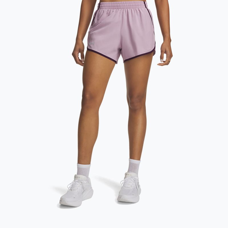 Шорти для бігу жіночі Under Armour Fly By 3" Shorts mauve pink/purple echo/reflective
