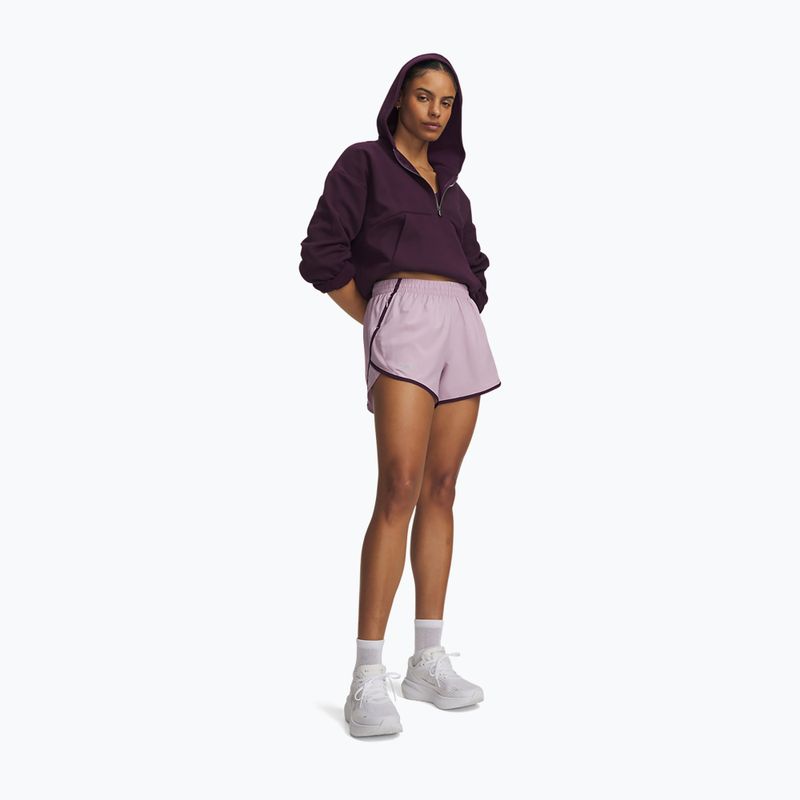 Шорти для бігу жіночі Under Armour Fly By 3" Shorts mauve pink/purple echo/reflective 2