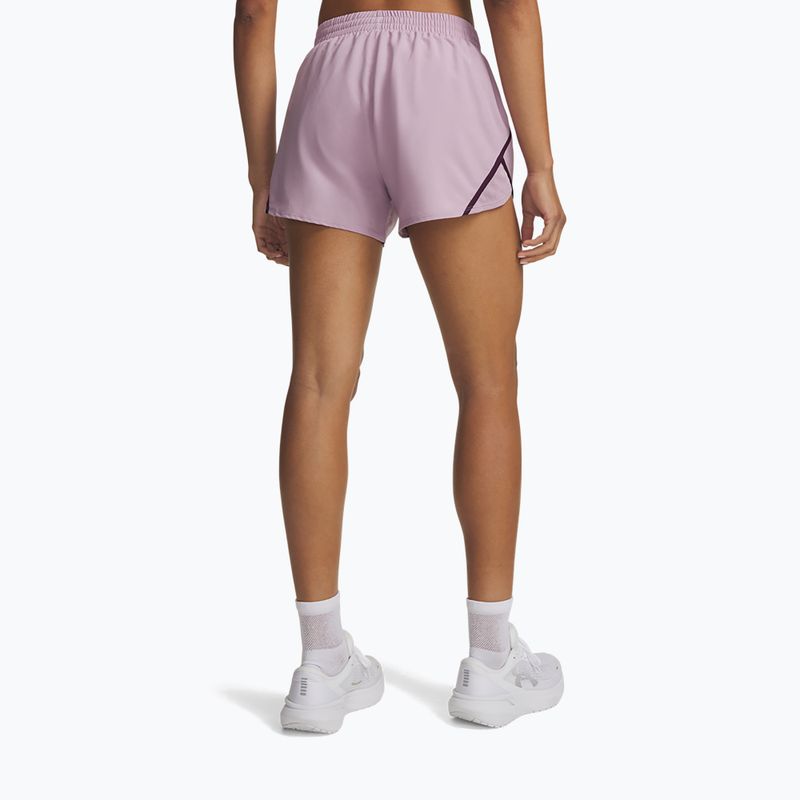 Шорти для бігу жіночі Under Armour Fly By 3" Shorts mauve pink/purple echo/reflective 3