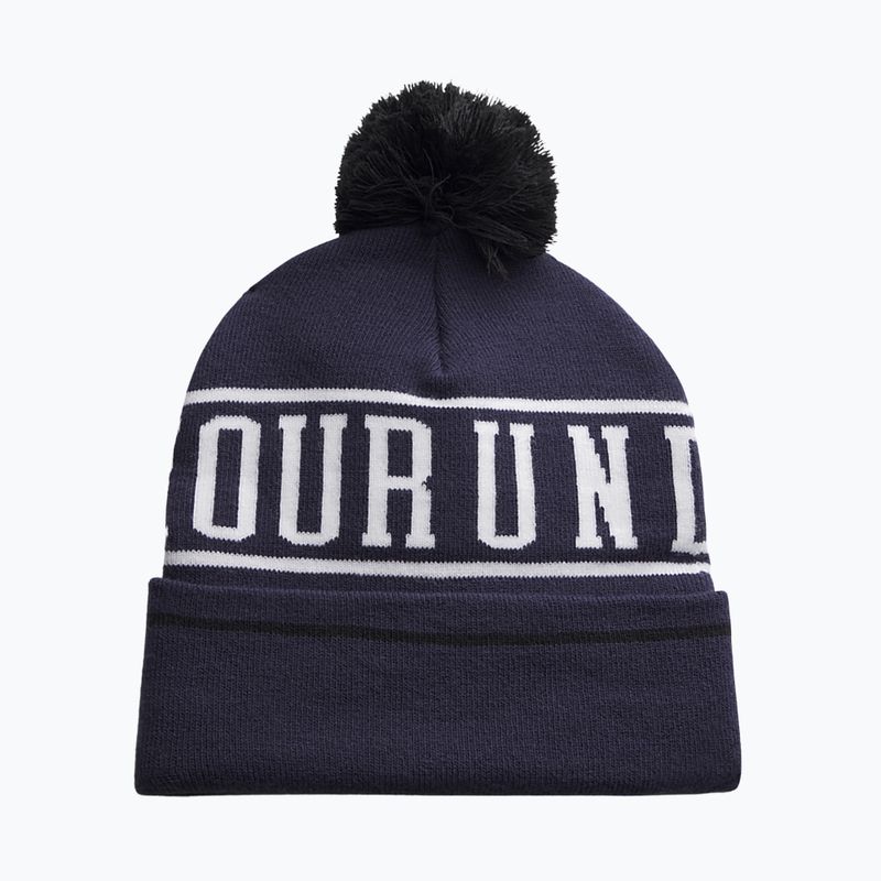 Шапка зимова чоловіча Under Armour Halftime Pom Beanie midnight navy/white/white 2