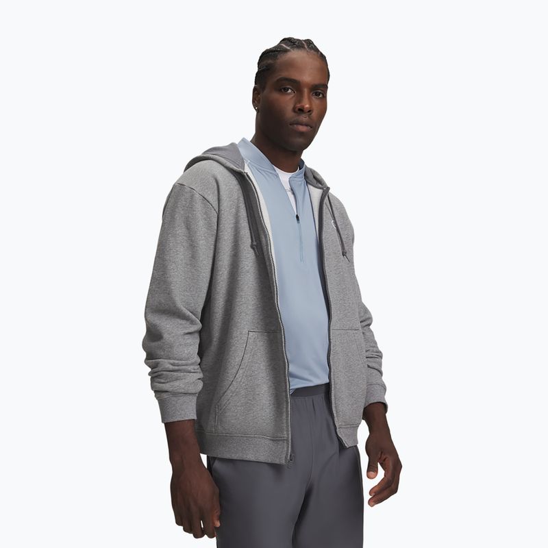 Кофта чоловіча Under Armour Rival Fleece Full Zip castlerock light heather/black 3