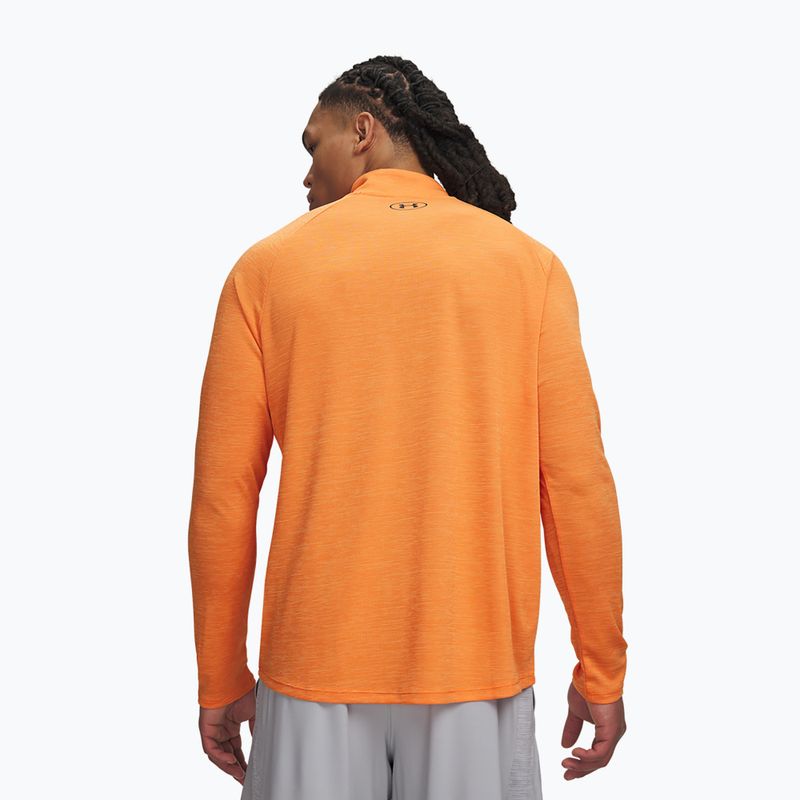 Кофта чоловіча Under Armour Tech Textured 1/2 Zip LS outrageous orange/black 2