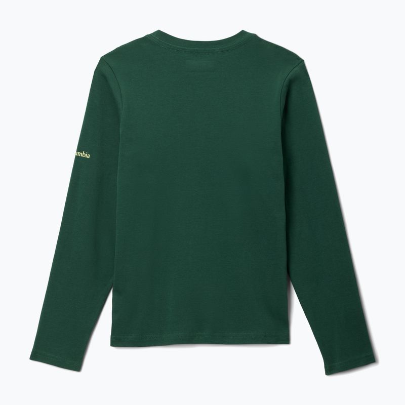 Лонгслів трекінговий дитячий Columbia Dobson Pass Graphic Tee rain forest/hike on 2