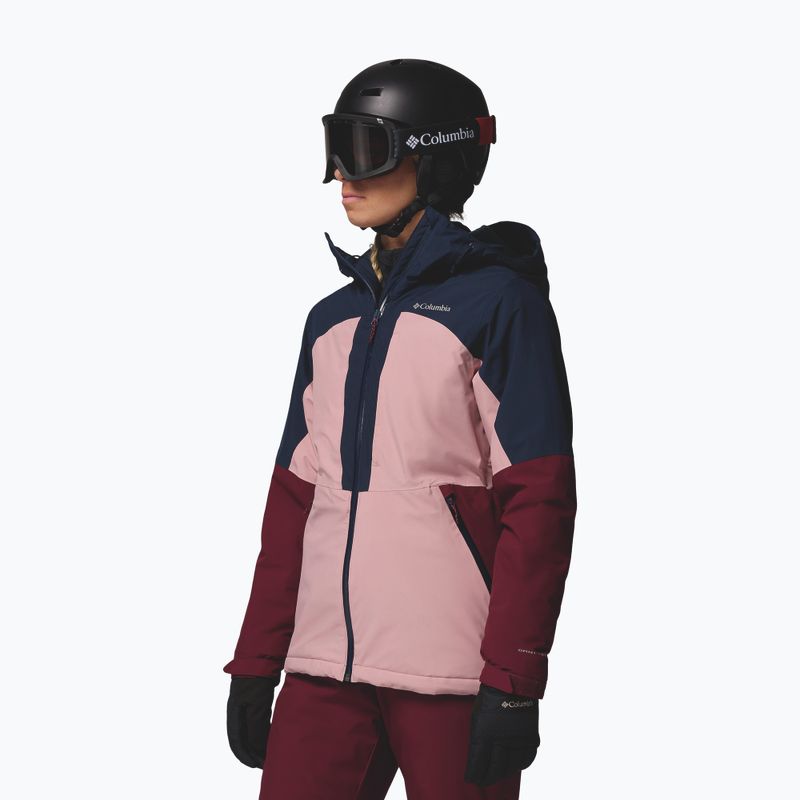 Żіноча лижна куртка Columbia Liftline eraser pink/collegiate navy/rich wine 4