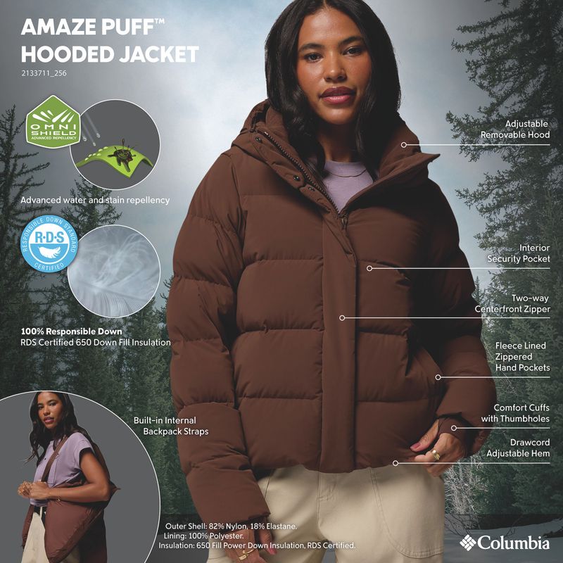 Жіночий пуховик Columbia Amaze Puff Hooded tobacco 17