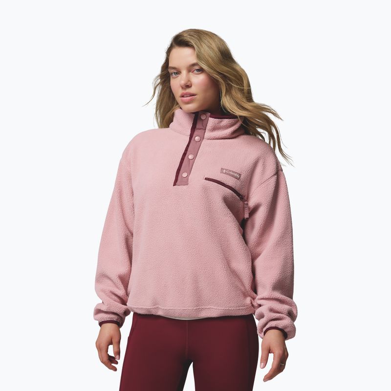 Жіноча флісова кофта Columbia Helvetia II Cropped Half Snap Fleece eraser pink/fig/rich wine