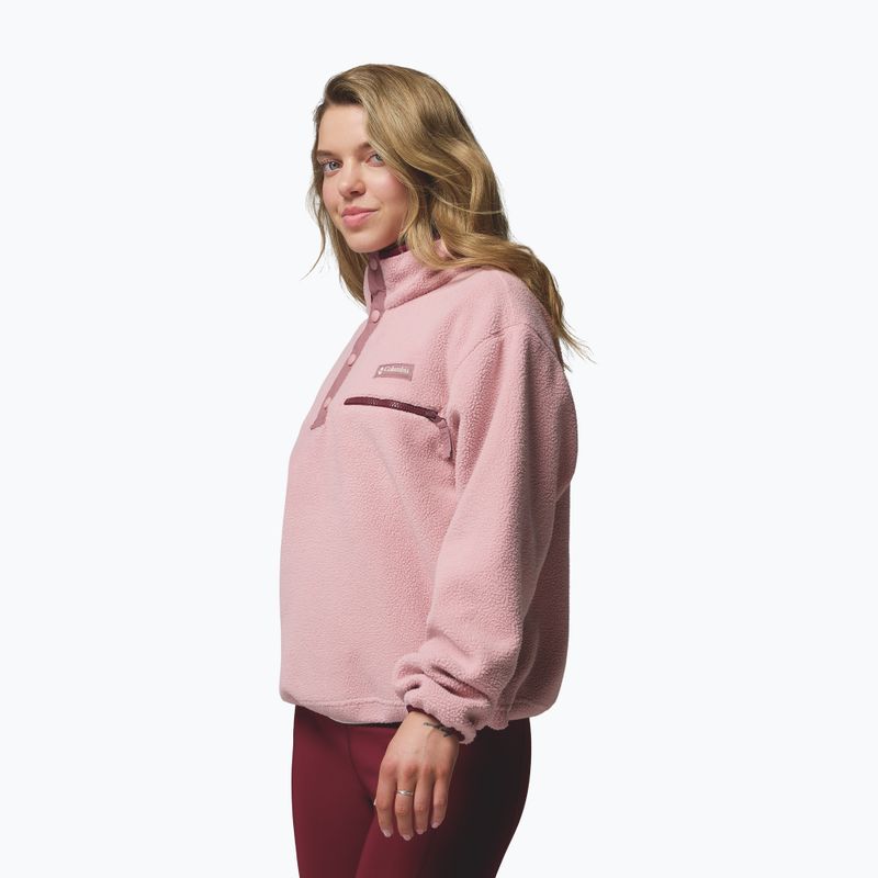 Жіноча флісова кофта Columbia Helvetia II Cropped Half Snap Fleece eraser pink/fig/rich wine 4