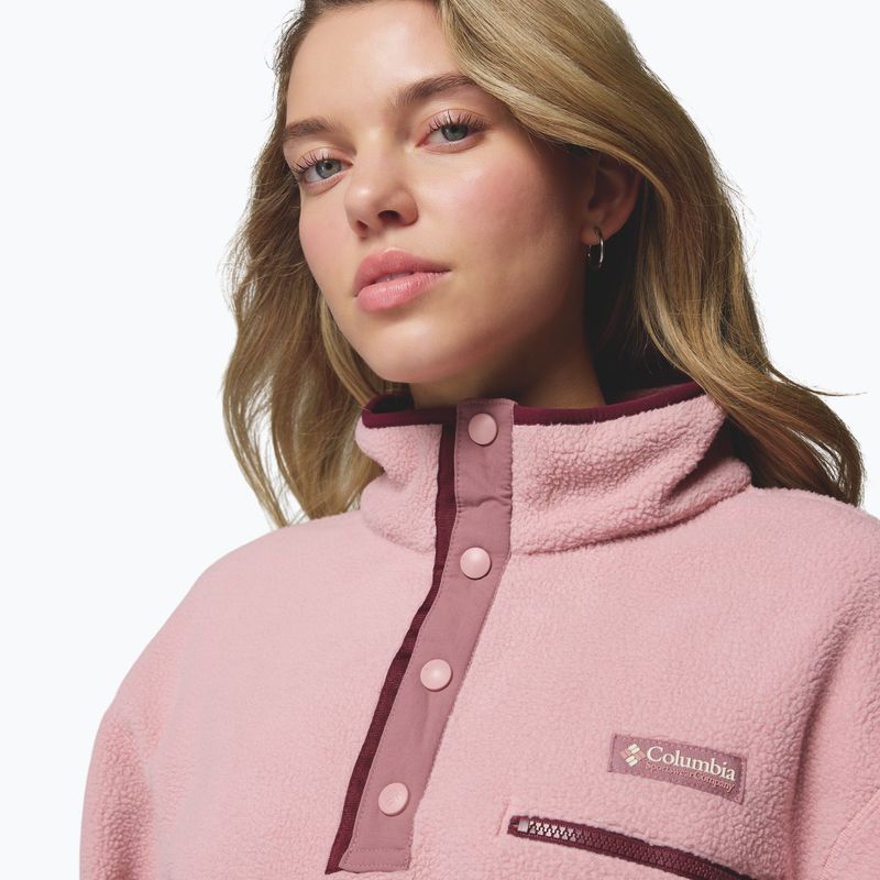 Жіноча флісова кофта Columbia Helvetia II Cropped Half Snap Fleece eraser pink/fig/rich wine 5