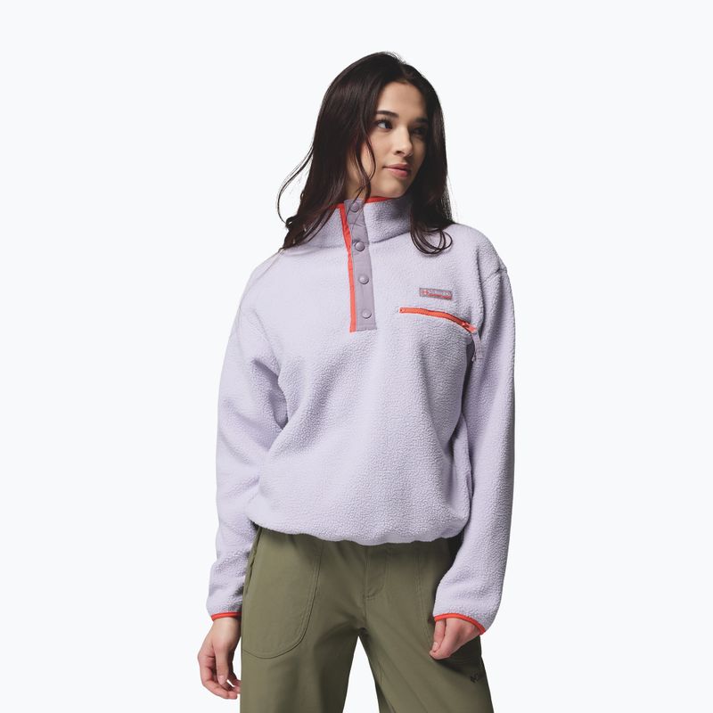 Жіноча флісова кофта Columbia Helvetia II Cropped Half Snap Fleece lavender pearl/shale purple/zing