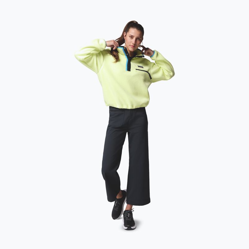 Кофта флісова жіноча Columbia Helvetia II Cropped Half Snap Fleece citron haze/black/compass blue 4