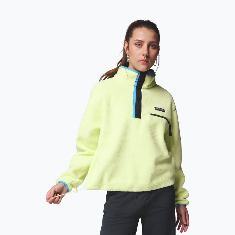 Жіноча флісова кофта Columbia Helvetia II Cropped Half Snap Fleece citron haze/black/compass blue 5