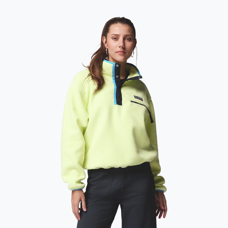 Жіноча флісова кофта Columbia Helvetia II Cropped Half Snap Fleece citron haze/black/compass blue 6
