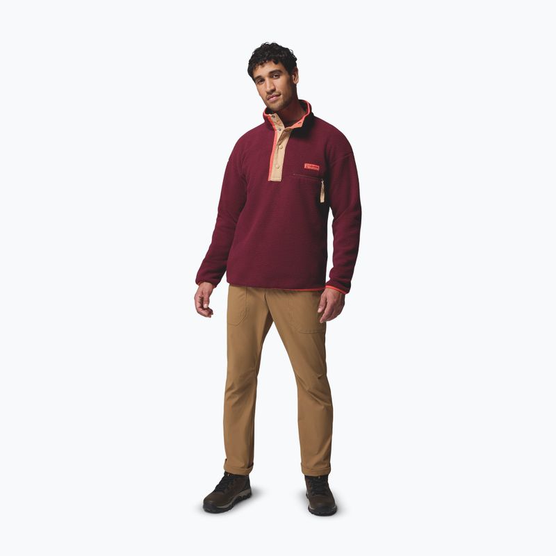 Чоловіча флісова кофта Columbia Helvetia II Half Snap Fleece rich wine 2