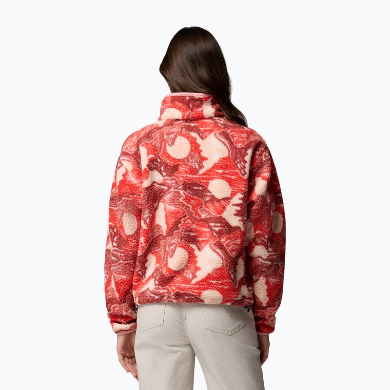 Кофта флісова жіноча Columbia Helvetia II Printed Cropped Half Snap poppy red/sunscape 3