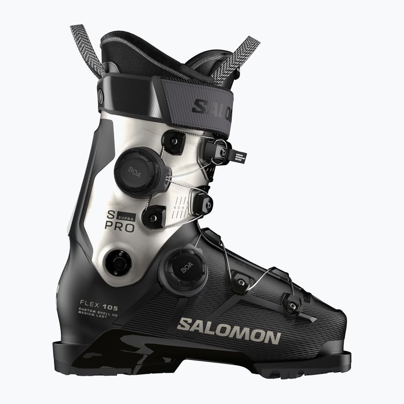 Черевики гірськолижні жіночі Salomon S/PRO Supra Dual Boa 105 W GW black/light bronze metallic/black