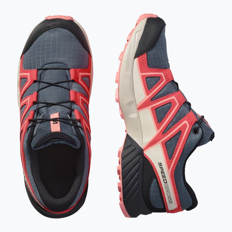 Кросівки для бігу дитячі Salomon Speedcross Waterproof grisaille/hushed violet/rouge red 12