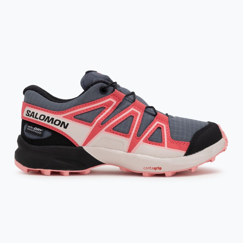 Кросівки для бігу дитячі Salomon Speedcross Waterproof grisaille/hushed violet/rouge red 2