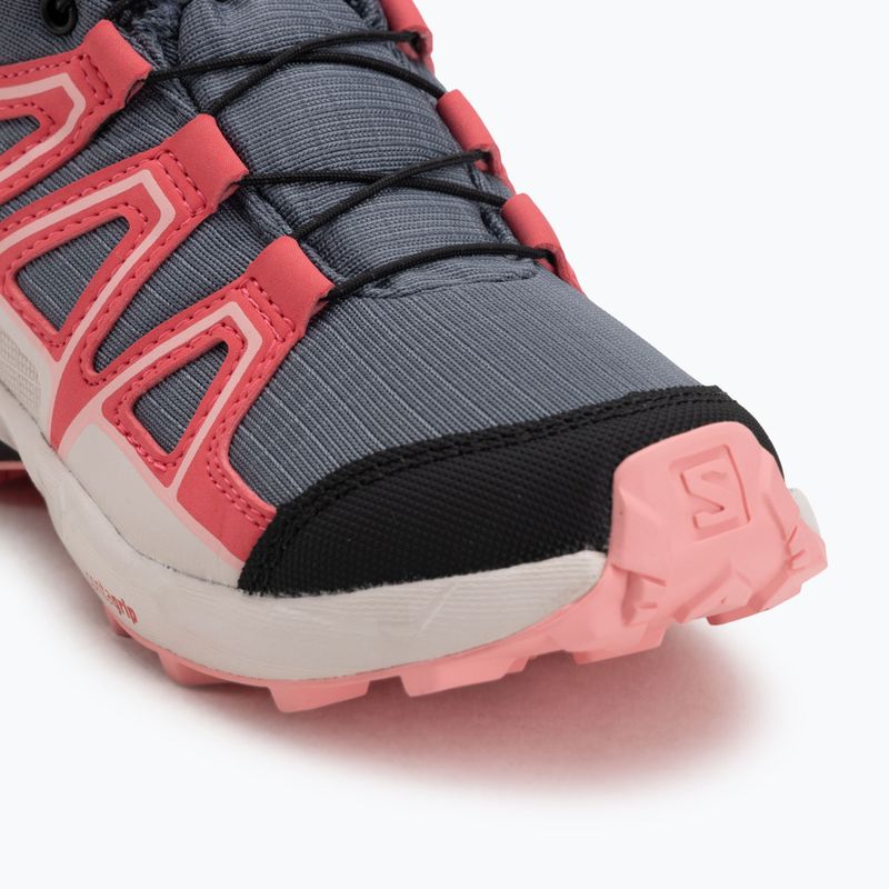 Кросівки для бігу дитячі Salomon Speedcross Waterproof grisaille/hushed violet/rouge red 7