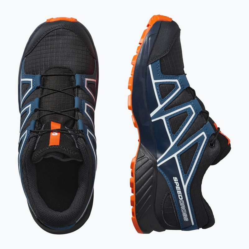 Кросівки для бігу дитячі Salomon Speedcross Waterproof dark navy/dark blue/red orange 8