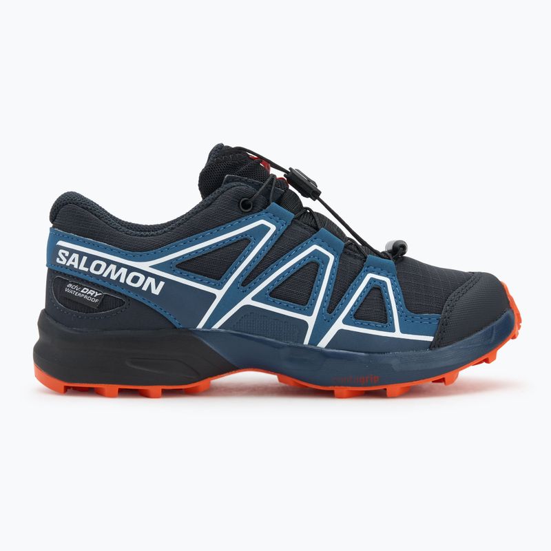 Кросівки для бігу дитячі Salomon Speedcross Waterproof dark navy/dark blue/red orange 2
